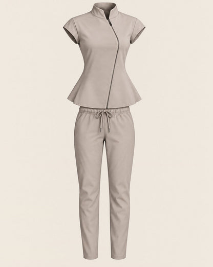 Exo Halo Set in Taupe with side pockets, worn