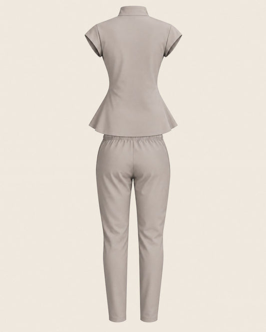 Exo Halo Set in Taupe with side pockets, worn