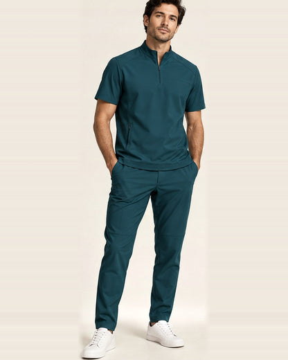 Vector Man Set in Teal with chest pocket and JACKS patch, men's fit